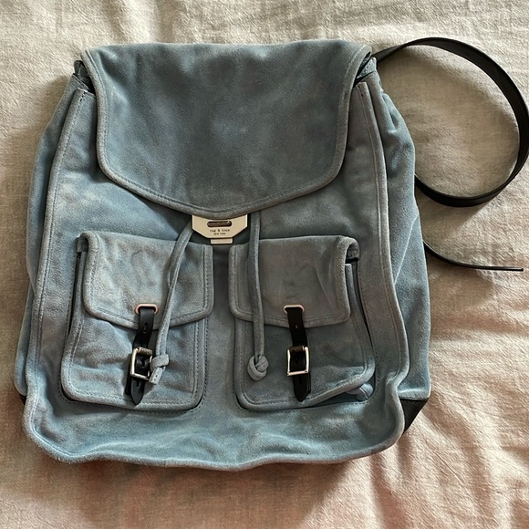 Rag & Bone Field Backpack blue suede backpack. Used - Picture 2 of 9